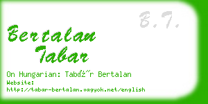 bertalan tabar business card